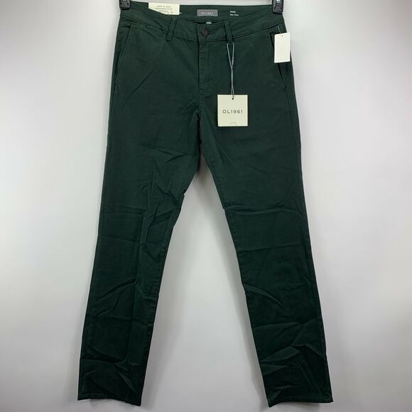 DL1961 Mens Ivan Slim Fit Chino Stretch Pants Dark Green 30x32